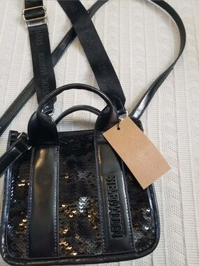 Steve Madden Black Sequin Mini Crossbody Bag